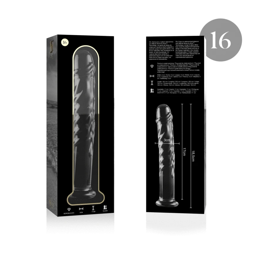 IBIZA SERIA NEBULA  MUDEL 16 DILDO BOROSILIKAATKLAASI 18,5 X 3 CM